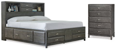 Furniture City Laplace - Ashley Furniture - Caitbrook Queen Storage Bed and Chest - Queen Storage Bed and Chest - B476B19