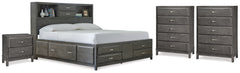 Furniture City Laplace - Ashley Furniture - Caitbrook Queen Storage Bed, 2 Chests and 2 Nightstands - Queen Storage Bed, 2 Chests and 2 Nightstands - B476B23