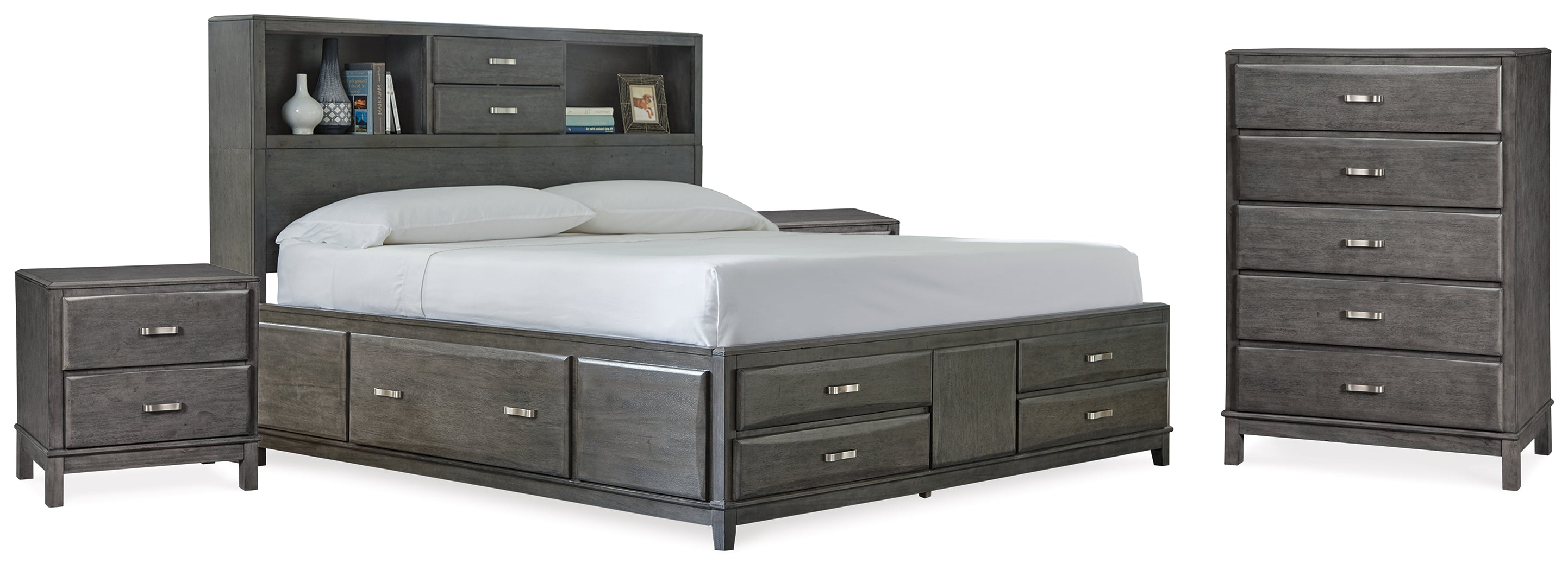 Furniture City Laplace - Ashley Furniture - Caitbrook King Storage Bed, Chest and 2 Nightstands - King Storage Bed, Chest and 2 Nightstands - B476B20