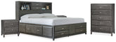Furniture City Laplace - Ashley Furniture - Caitbrook King Storage Bed, Chest and 2 Nightstands - King Storage Bed, Chest and 2 Nightstands - B476B20