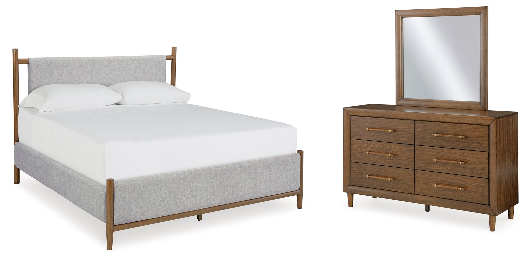 Furniture City Laplace - Ashley Furniture - Lyncott California King Upholstered Bed, Dresser and Mirror - California King Upholstered Bed, Dresser and Mirror - B615B9