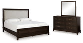 Furniture City Laplace - Ashley Furniture - Neymorton California King Upholstered Panel Bed, Dresser and Mirror - California King Upholstered Panel Bed, Dresser and Mirror - B618B9