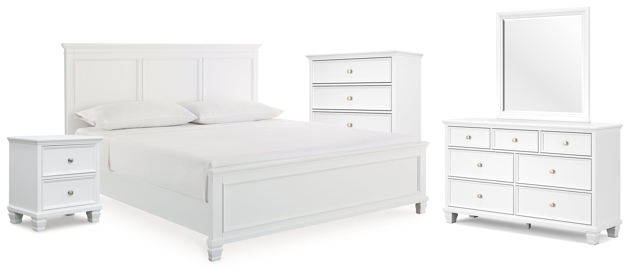 Furniture City Laplace - Ashley Furniture - Fortman King Panel Bed, Dresser, Mirror, Chest and Nightstand - King Panel Bed, Dresser, Mirror, Chest and Nightstand - B680B18