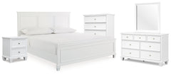 Furniture City Laplace - Ashley Furniture - Fortman King Panel Bed, Dresser, Mirror, Chest and Nightstand - King Panel Bed, Dresser, Mirror, Chest and Nightstand - B680B18
