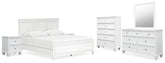 Furniture City Laplace - Ashley Furniture - Fortman King Panel Bed, Dresser, Mirror, Chest and 2 Nightstands - King Panel Bed, Dresser, Mirror, Chest and 2 Nightstands - B680B19