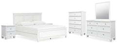 Furniture City Laplace - Ashley Furniture - Fortman King Panel Bed, Dresser, Mirror, Chest and 2 Nightstands - King Panel Bed, Dresser, Mirror, Chest and 2 Nightstands - B680B19