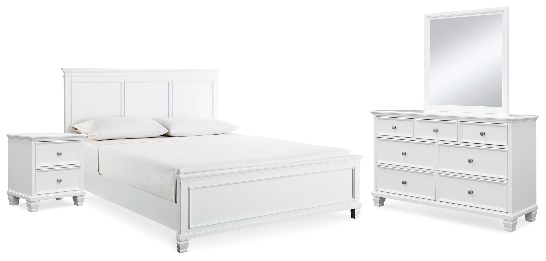 Furniture City Laplace - Ashley Furniture - Fortman King Panel Bed, Dresser, Mirror and Nightstand - King Panel Bed, Dresser, Mirror and Nightstand - B680B17