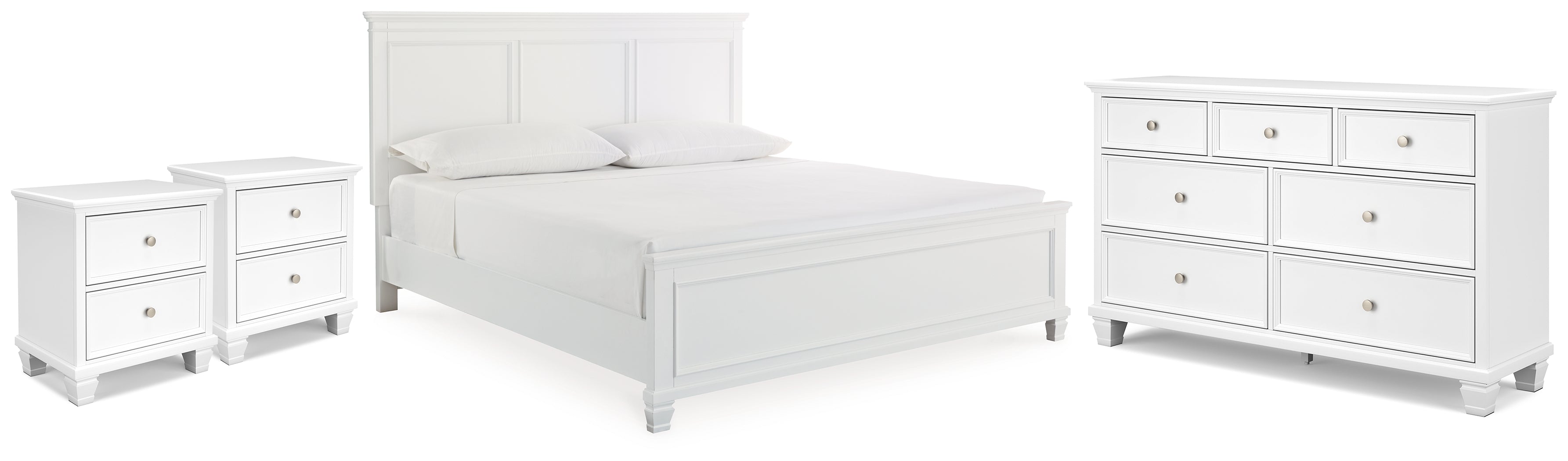 Furniture City Laplace - Ashley Furniture - Fortman King Panel Bed, Dresser and 2 Nightstands - King Panel Bed, Dresser and 2 Nightstands - B680B15