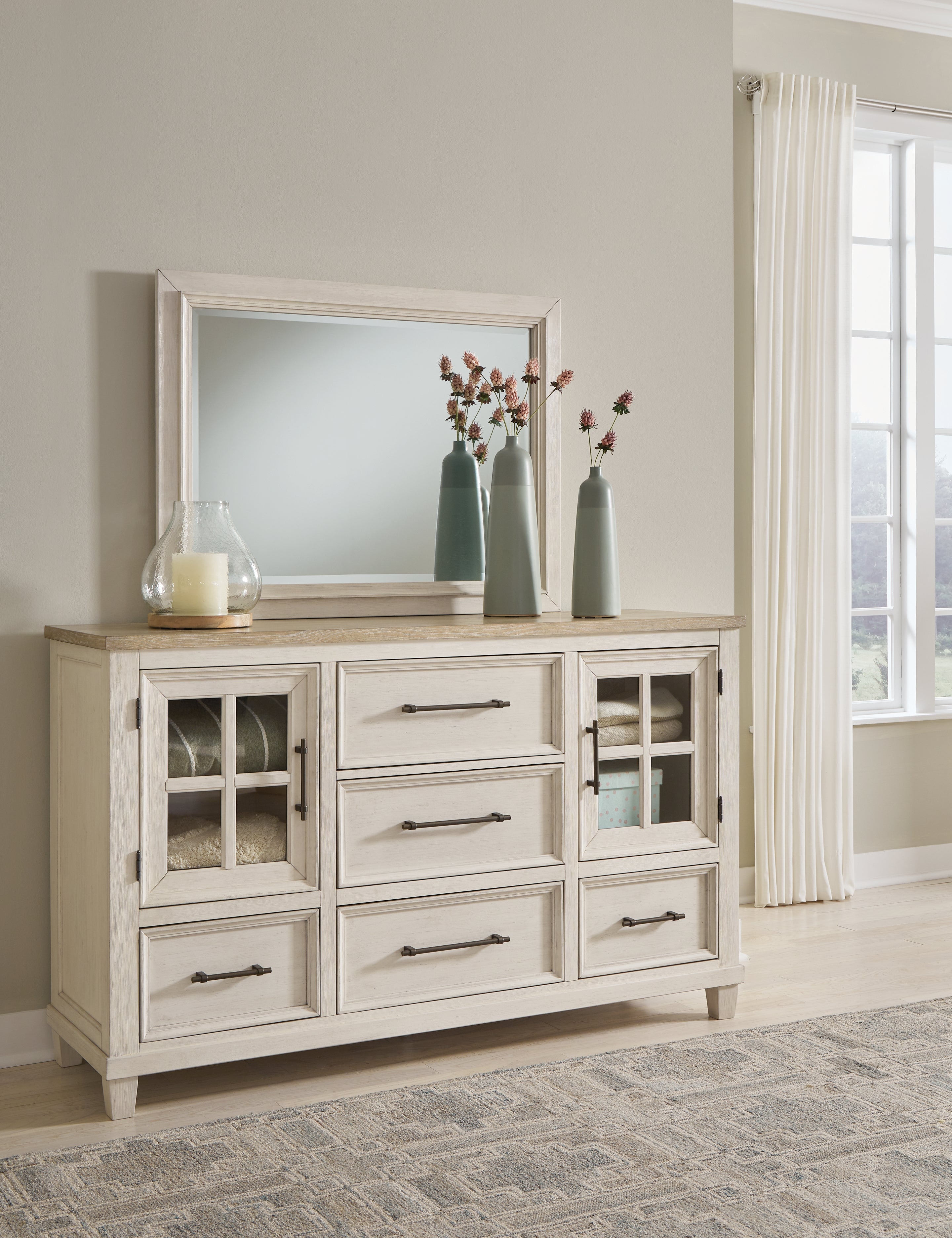 Furniture City Laplace - Ashley Furniture - Shaybrock Dresser and Mirror - Dresser and Mirror - B683B1