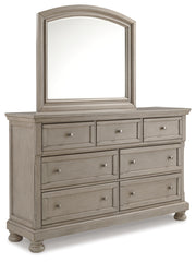 Lettner King Panel Bed with Dresser, Mirror and Nightstand