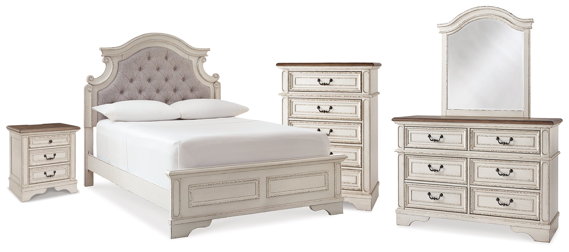 Furniture City Laplace - Ashley Furniture - Realyn Full Panel Bed, Dresser, Mirror, Chest and Nightstand - Full Panel Bed, Dresser, Mirror, Chest and Nightstand - B743B81