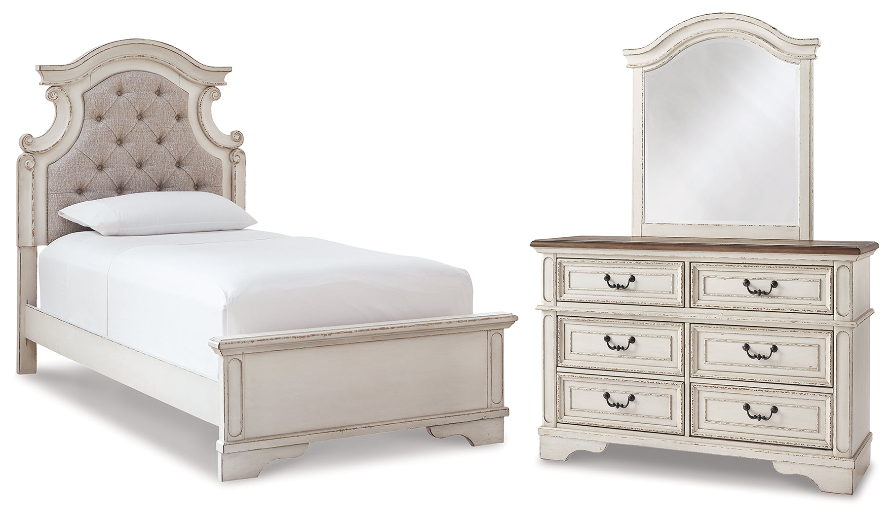 Furniture City Laplace - Ashley Furniture - Realyn Twin Bed, Dresser and Mirror - Twin Bed, Dresser and Mirror - B743B16