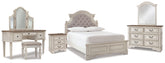 Furniture City Laplace - Ashley Furniture - Realyn Full Panel Bed, Dresser, Mirror, 3-Piece Vanity and Nightstand - Full Panel Bed, Dresser, Mirror, 3-Piece Vanity and Nightstand - B743B27
