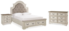 Furniture City Laplace - Ashley Furniture - Realyn Queen Upholstered Panel Bed with Storage, Dresser and Nightstand - Queen Upholstered Panel Bed with Storage, Dresser and Nightstand - B743B57