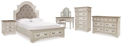 Furniture City Laplace - Ashley Furniture - Realyn Queen Upholstery Panel Bed, Dresser, Chest, Nightstand, and Vanity Set - Queen Upholstery Panel Bed, Dresser, Chest, Nightstand, and Vanity Set - B743B35