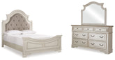 Furniture City Laplace - Ashley Furniture - Realyn Queen Upholstered Panel Bed, Dresser and Mirror - Queen Upholstered Panel Bed, Dresser and Mirror / Two-tone - B743B3