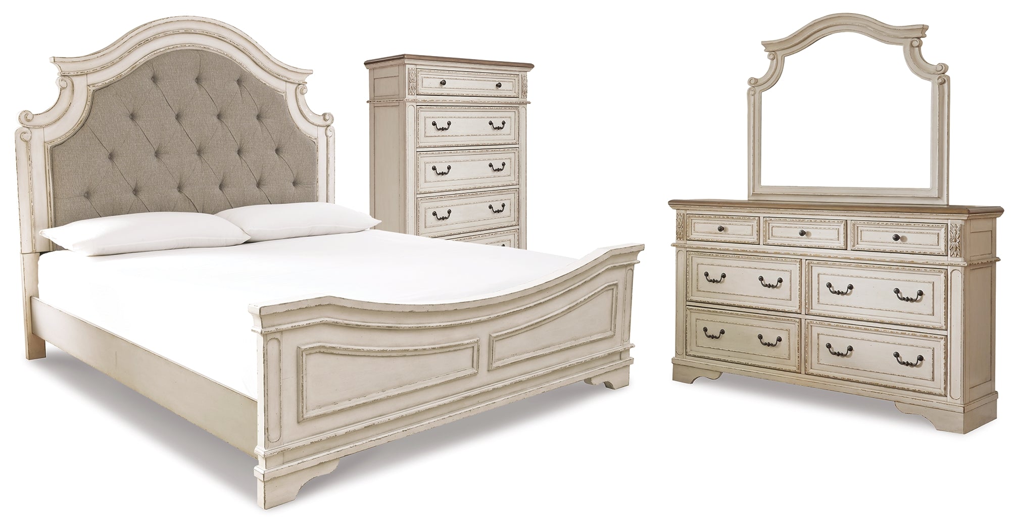 Furniture City Laplace - Ashley Furniture - Realyn Queen Panel Bed, Dresser, Mirror and Chest - Queen Panel Bed, Dresser, Mirror and Chest - B743B28