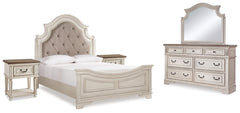 Furniture City Laplace - Ashley Furniture - Realyn Queen Upholstered Panel Bed, Dresser, Mirror and 2 Nightstands - Queen Upholstered Panel Bed, Dresser, Mirror and 2 Nightstands - B743B49