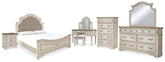 Furniture City Laplace - Ashley Furniture - Realyn King Panel Bed, Dresser, Mirror, Chest, Vanity and Nightstand - King Panel Bed, Dresser, Mirror, Chest, Vanity and Nightstand - B743B58