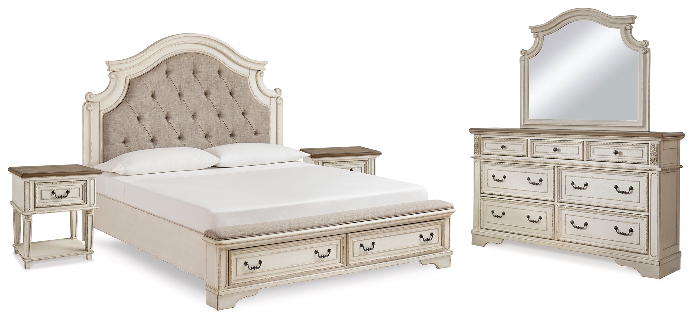 Furniture City Laplace - Ashley Furniture - Realyn King Panel Bed, Dresser, Mirror and 2 Nightstands - King Panel Bed, Dresser, Mirror and 2 Nightstands - B743B64