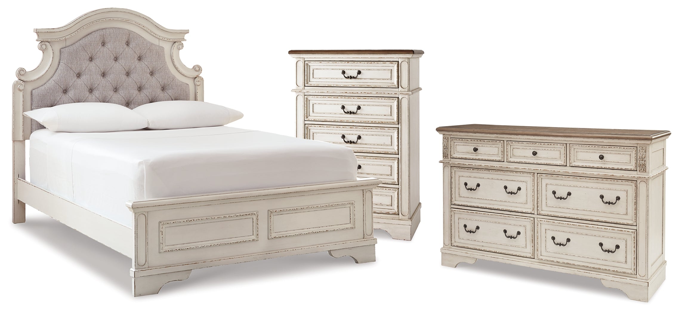 Furniture City Laplace - Ashley Furniture - Realyn Full Panel Bed, Dresser and Chest - Full Panel Bed, Dresser and Chest - B743B88