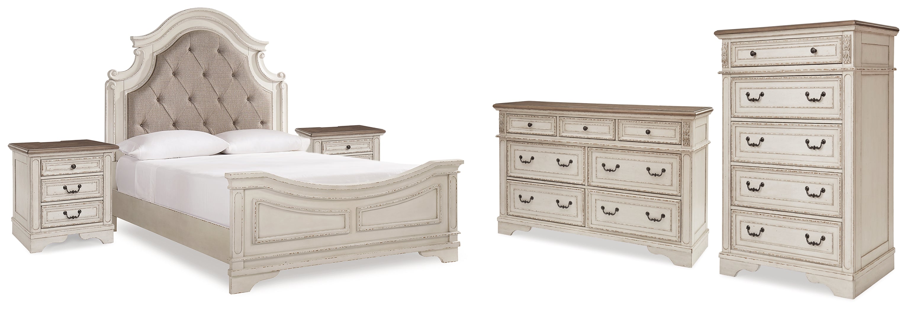 Furniture City Laplace - Ashley Furniture - Realyn Queen Panel Bed, Dresser, Chest and 2 Nightstands - Queen Panel Bed, Dresser, Chest and 2 Nightstands - B743B45