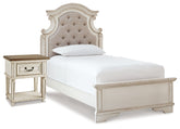 Furniture City Laplace - Ashley Furniture - Realyn Twin Upholstered Panel Bed and Nightstand - Twin Upholstered Panel Bed and Nightstand - B743B53