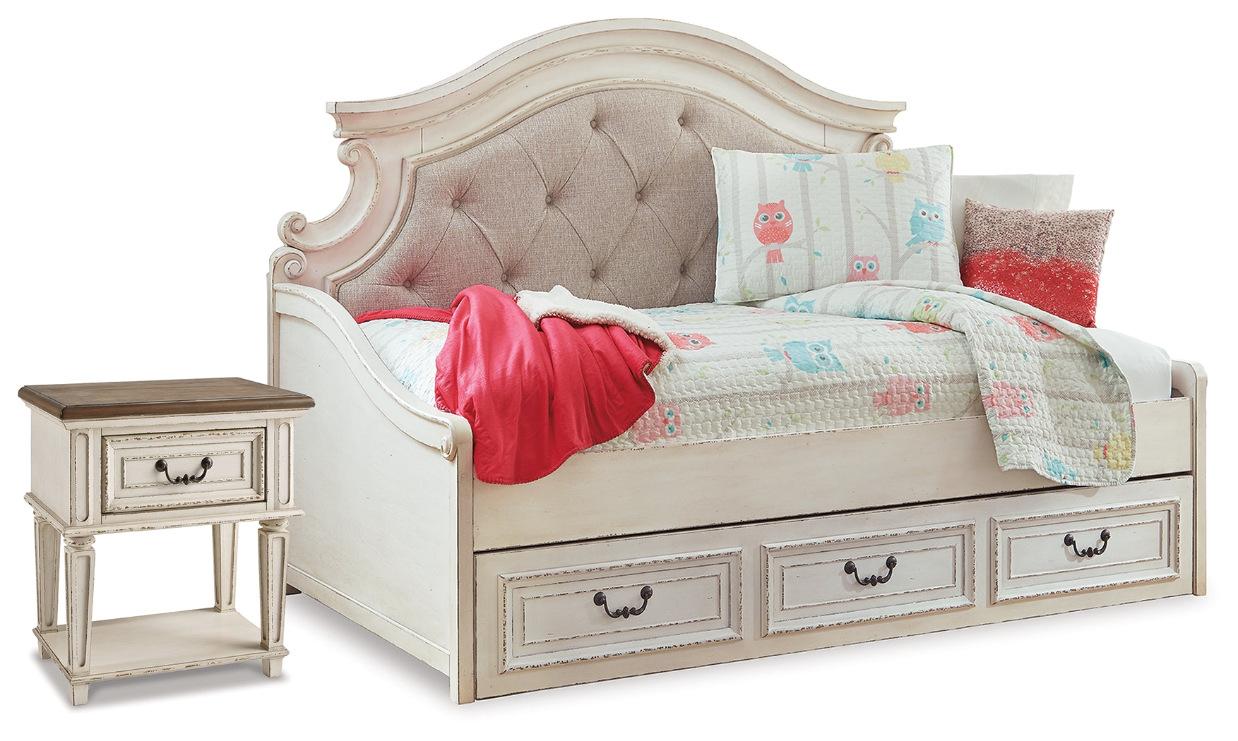 Furniture City Laplace - Ashley Furniture - Realyn Twin Storage Day Bed and Nightstand - Twin Storage Day Bed and Nightstand - B743B71