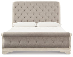 Realyn King Sleigh Bed, Dresser Mirror and Nightstand