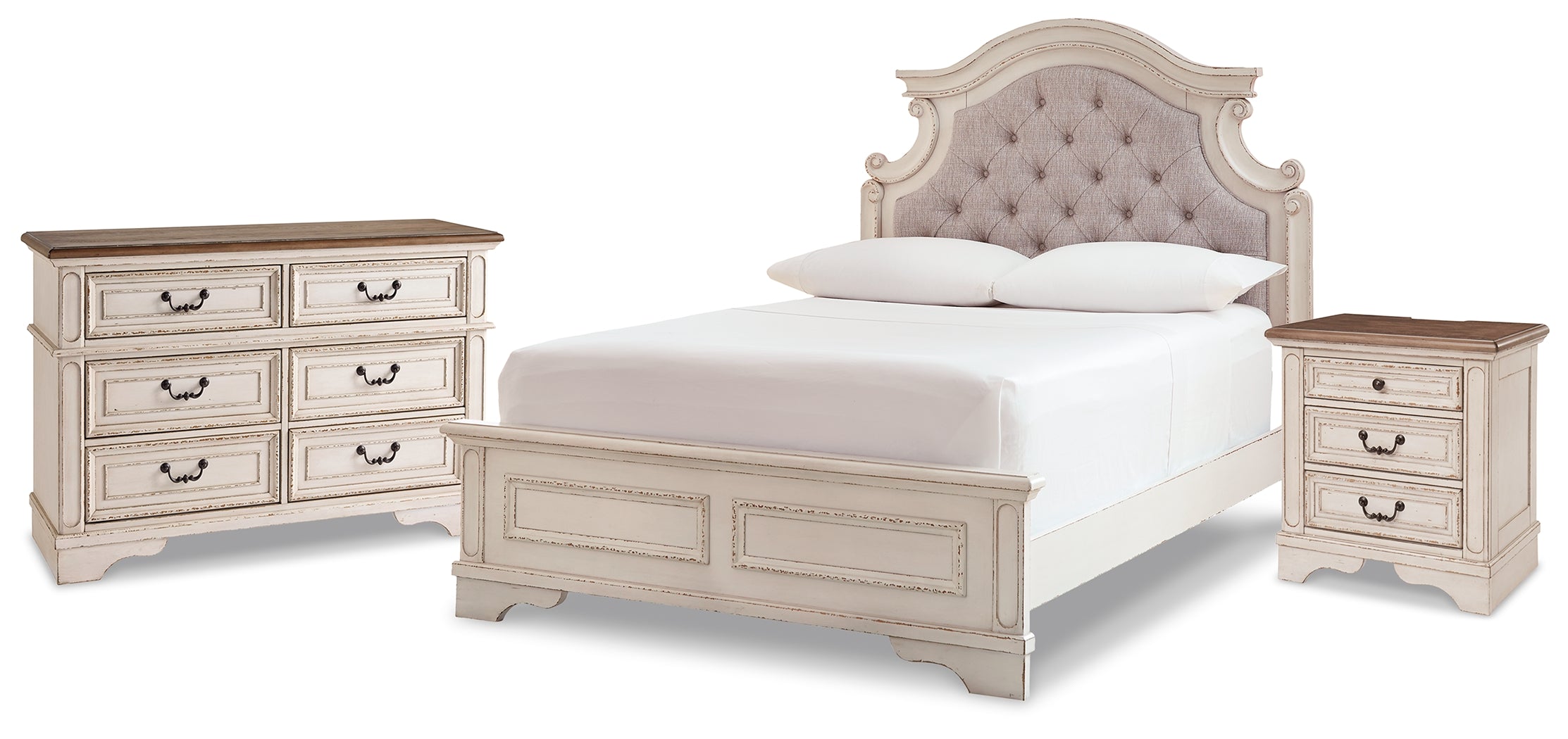 Furniture City Laplace - Ashley Furniture - Realyn Full Panel Bed, Dresser and Nightstand - Full Panel Bed, Dresser and Nightstand - B743B26