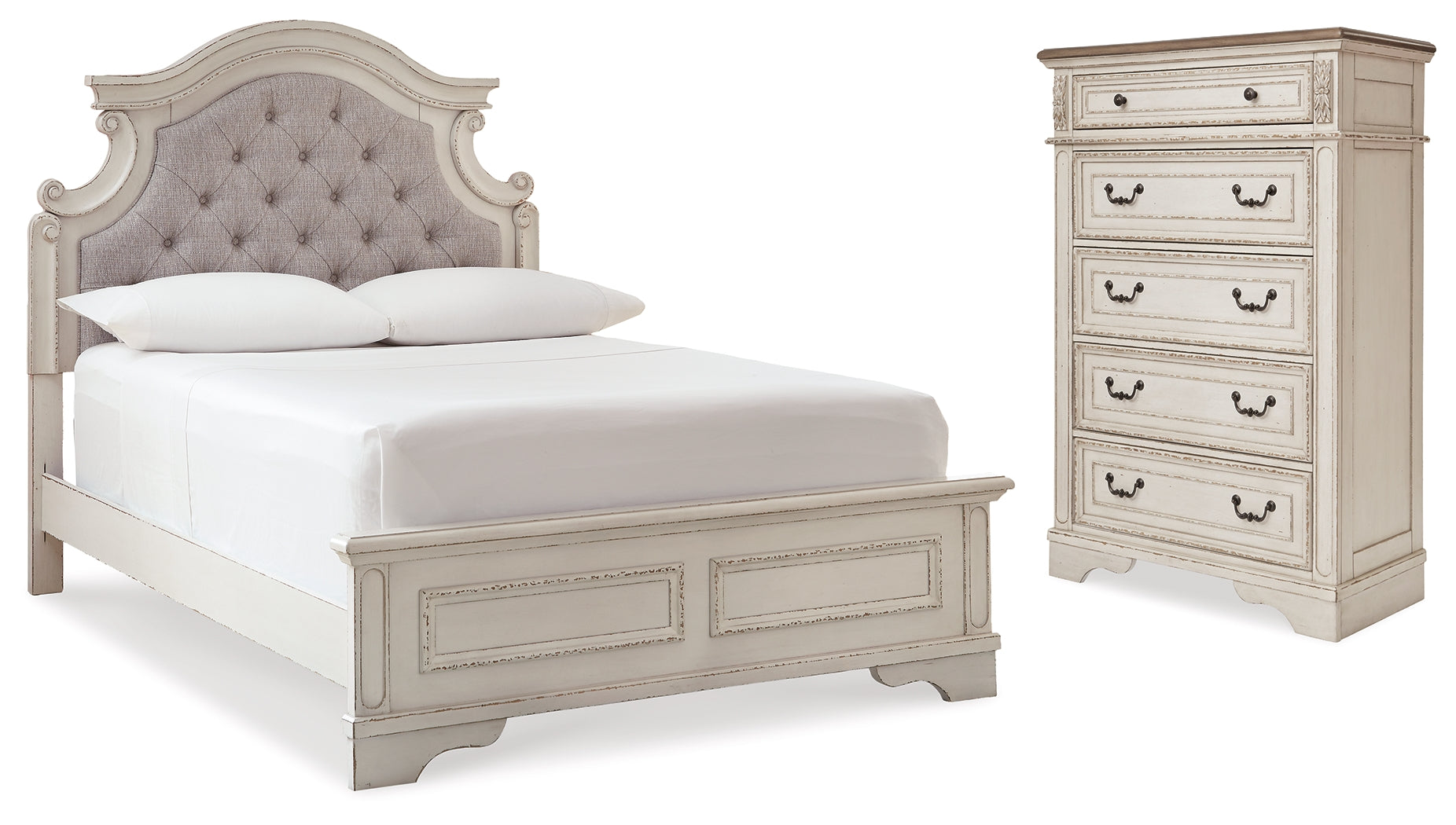 Furniture City Laplace - Ashley Furniture - Realyn Full Panel Bed and Chest - Full Panel Bed and Chest - B743B42