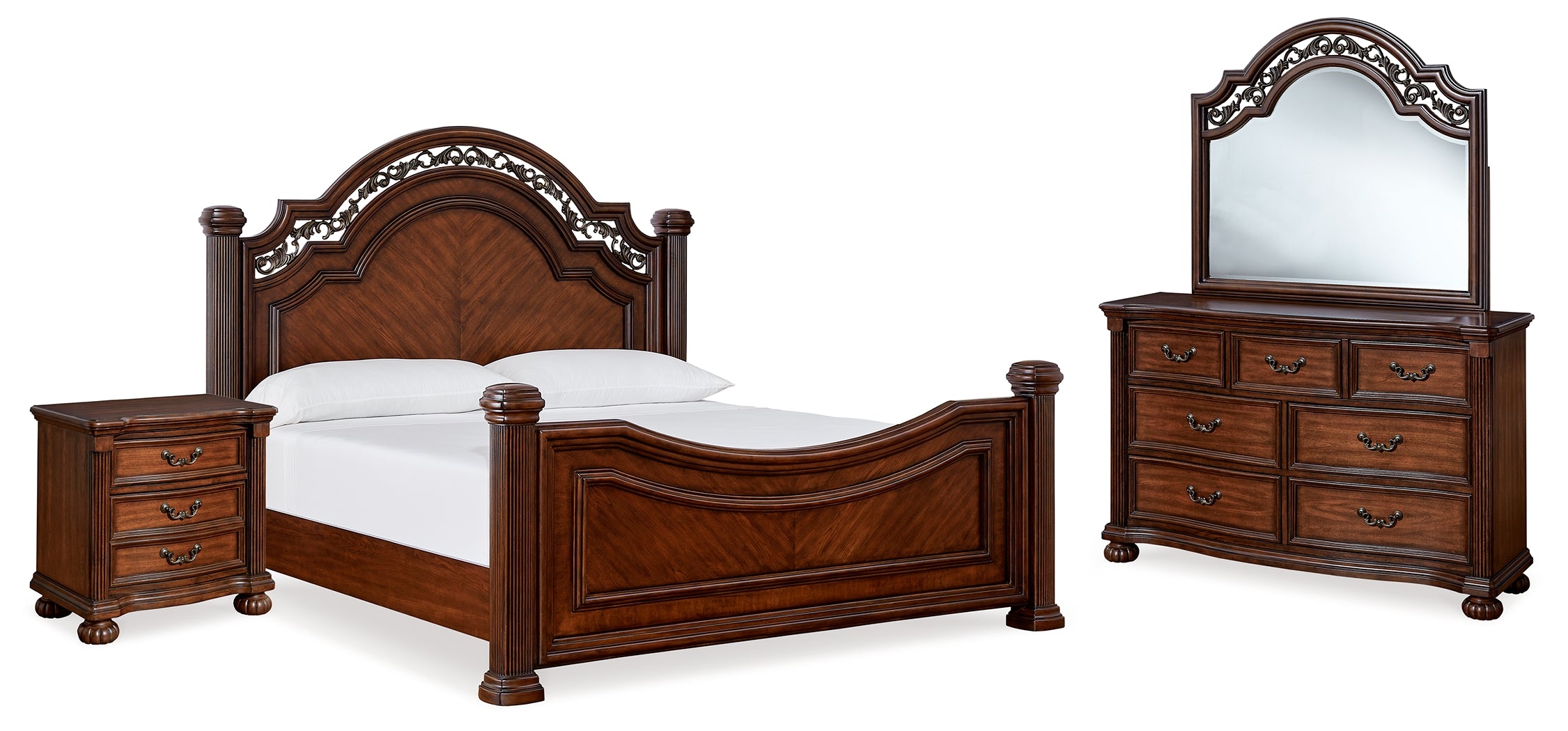 Furniture City Laplace - Ashley Furniture - Lavinton Queen Poster Bed, Dresser, Mirror and Nightstand - Queen Poster Bed, Dresser, Mirror and Nightstand - B764B13