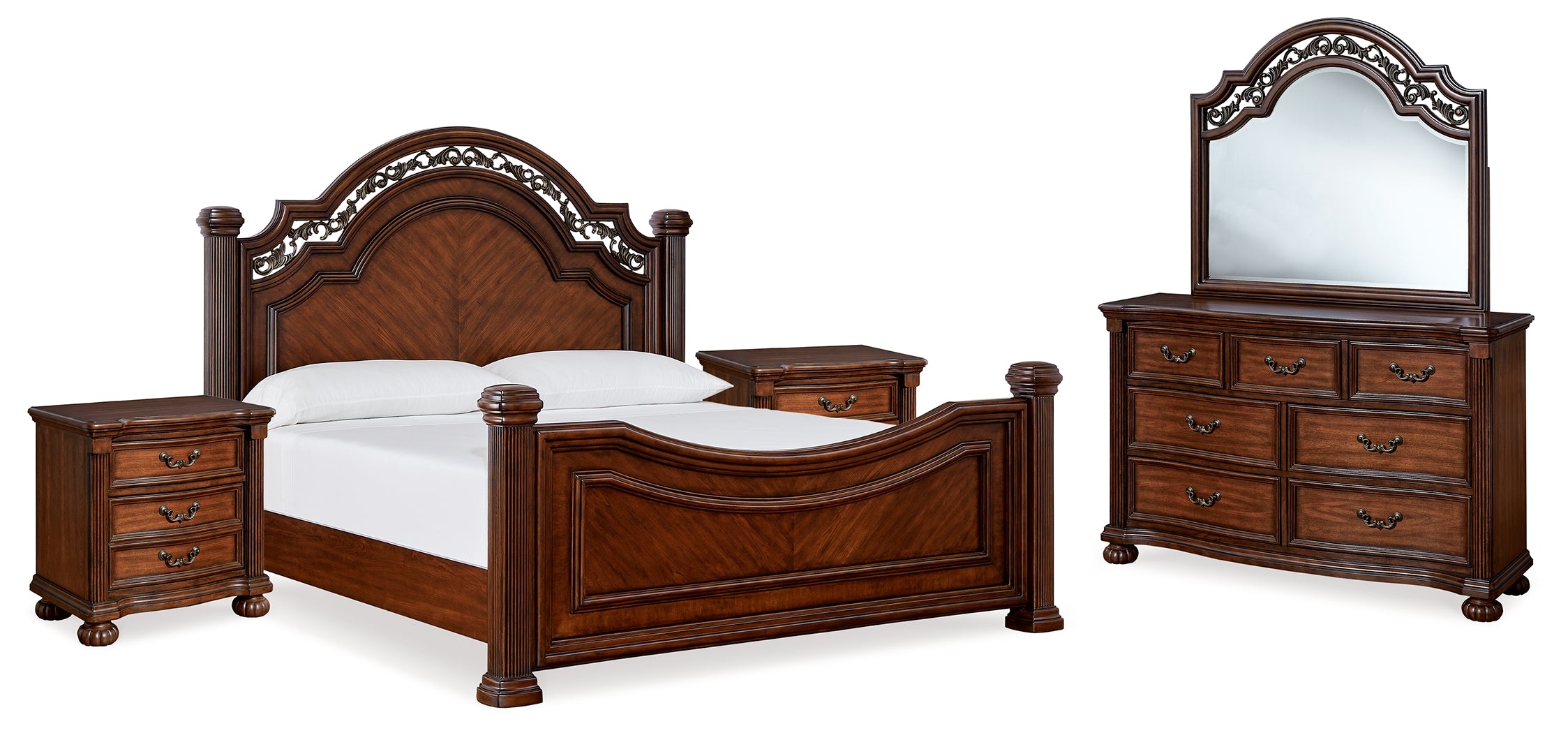 Furniture City Laplace - Ashley Furniture - Lavinton King Poster Bed, Dresser, Mirror and Nightstand - King Poster Bed, Dresser, Mirror and Nightstand - B764B17