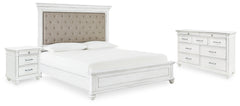 Furniture City Laplace - Ashley Furniture - Kanwyn Queen Upholstered Panel Bed, Dresser, and Nightstand - Queen Upholstered Panel Bed, Dresser, and Nightstand - B777B17