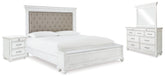 Furniture City Laplace - Ashley Furniture - Kanwyn King Upholstered Storage Bed, Dresser, Mirror and Nightstand - King Upholstered Storage Bed, Dresser, Mirror and Nightstand - B777B25