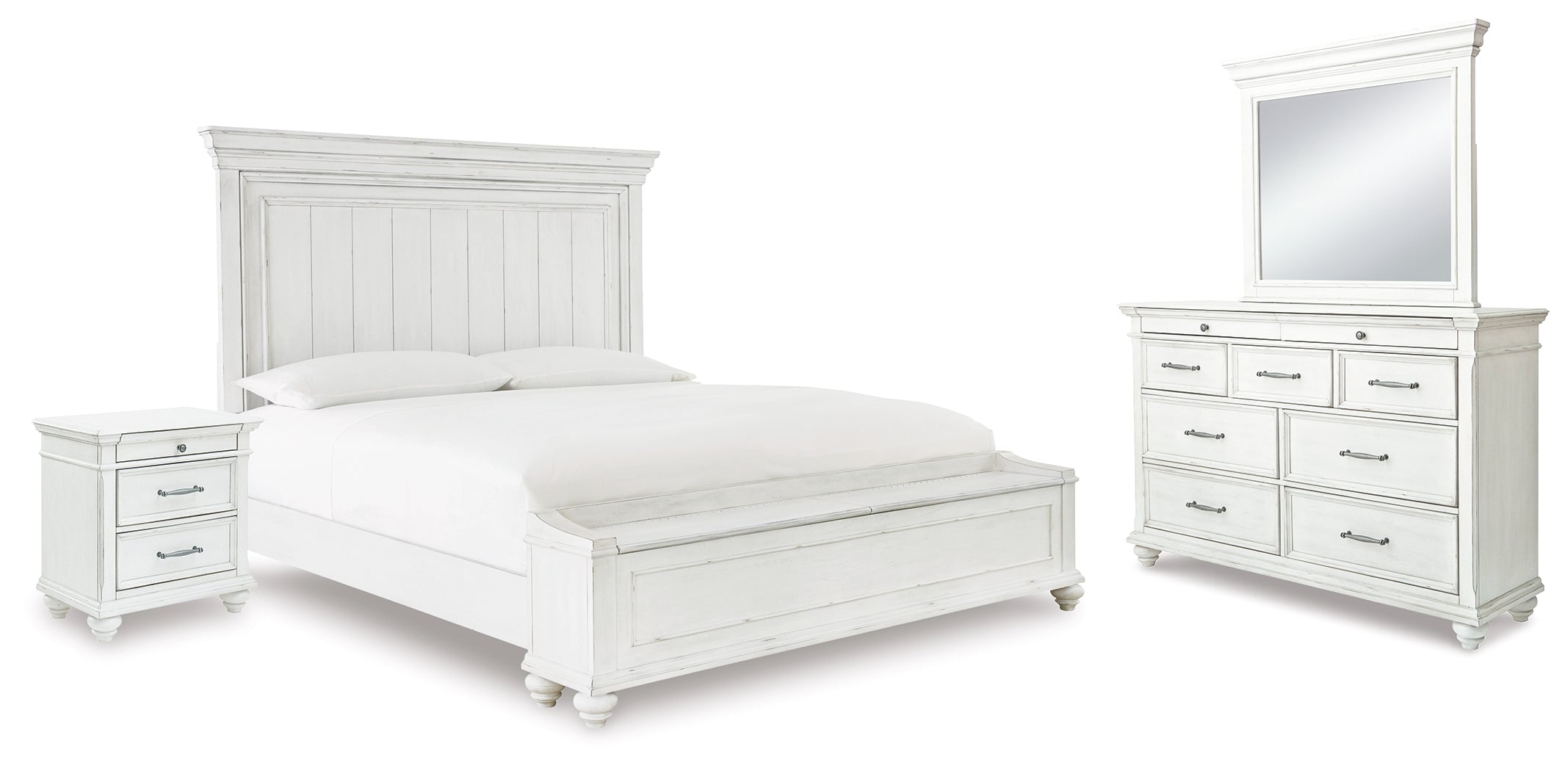 Furniture City Laplace - Ashley Furniture - Kanwyn Queen Panel Storage Bed, Dresser, Mirror and Nightstand - Queen Panel Storage Bed, Dresser, Mirror and Nightstand - B777B19