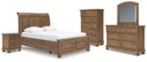 Furniture City Laplace - Ashley Furniture - Feddinger Queen Sleigh Bed, Dresser, Mirror, Chest and Nightstand - Queen Sleigh Bed, Dresser, Mirror, Chest and Nightstand - PCB779B18