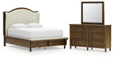 Furniture City Laplace - Ashley Furniture - Sturlayne Queen Upholstered Panel Bed, Dresser and Mirror - Queen Upholstered Panel Bed, Dresser and Mirror - B787B3