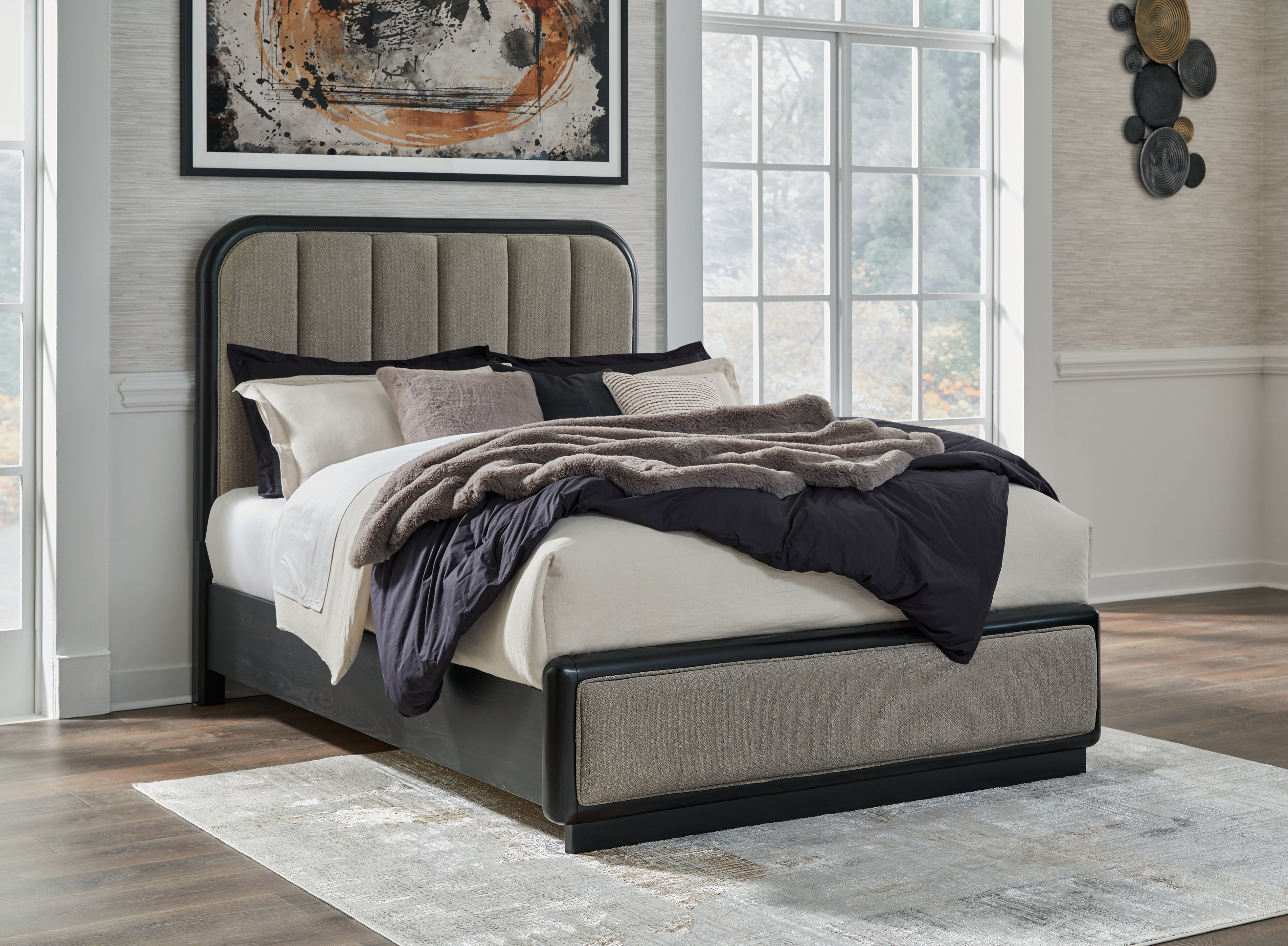 Furniture City Laplace - Ashley Furniture - Rowanbeck Queen Upholstered Panel Bed - Queen Upholstered Panel Bed - B821B2