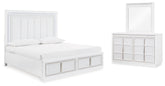 Furniture City Laplace - Ashley Furniture - Chalanna Queen Upholstered Storage Bed, Dresser and Mirror - Queen Upholstered Storage Bed, Dresser and Mirror - B822B3