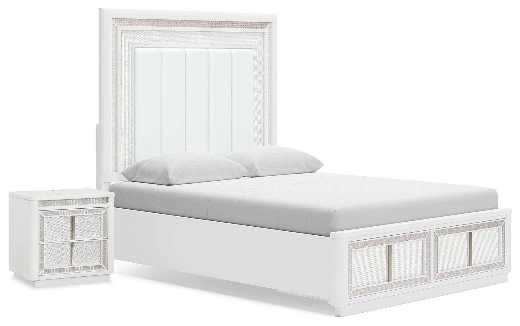 Furniture City Laplace - Ashley Furniture - Chalanna Queen Panel Storage Bed and Nightstand - Queen Panel Storage Bed and Nightstand - B822B8
