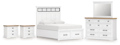 Furniture City Laplace - Ashley Furniture - Ashbryn King Panel Bed, Dresser, Mirror and 2 Nightstands - King Panel Bed, Dresser, Mirror and 2 Nightstands - B844B10