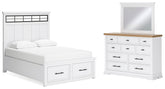 Furniture City Laplace - Ashley Furniture - Ashbryn Queen Panel Storage Bed, Dresser and Mirror - Queen Panel Storage Bed, Dresser and Mirror - B844B3