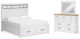 Furniture City Laplace - Ashley Furniture - Ashbryn King Panel Storage Bed, Dresser and Mirror - King Panel Storage Bed, Dresser and Mirror - B844B6