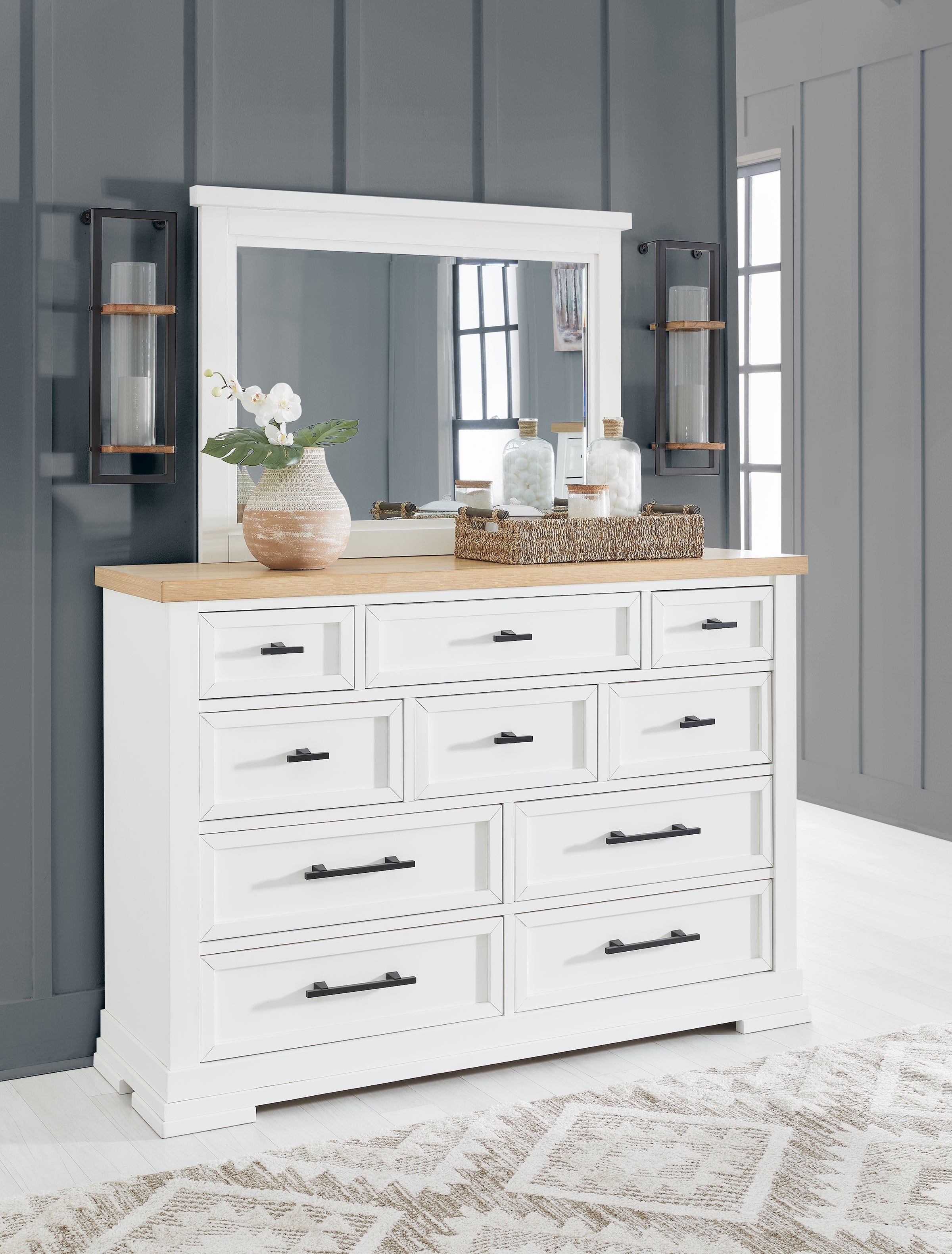 Furniture City Laplace - Ashley Furniture - Ashbryn Dresser and Mirror - Dresser and Mirror - B844B1