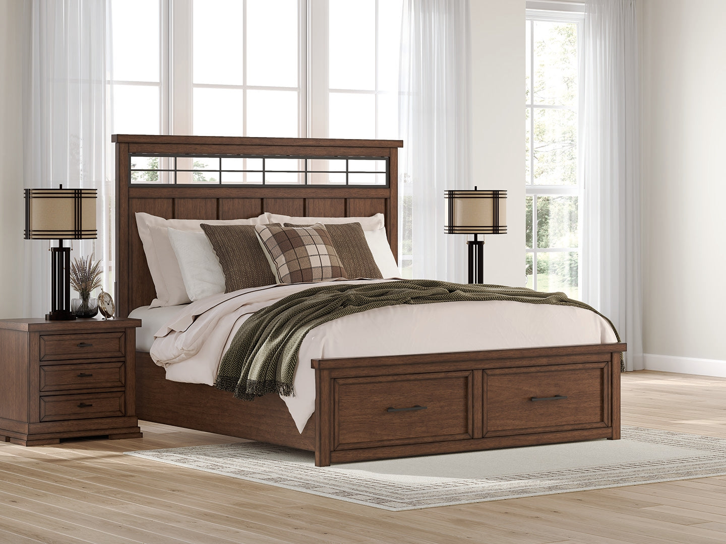 Furniture City Laplace - Ashley Furniture - Taffenbrook King Panel Storage Bed - King Panel Storage Bed - B849B4