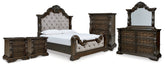 Furniture City Laplace - Ashley Furniture - Maylee King Upholstered Bed, Dresser, Mirror, Chest and 2 Nightstands - King Upholstered Bed, Dresser, Mirror, Chest and 2 Nightstands - B947B13
