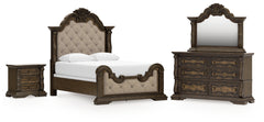Furniture City Laplace - Ashley Furniture - Maylee Queen Upholstered Panel Bed, Dresser, Mirror and Nightstand - Queen Upholstered Panel Bed, Dresser, Mirror and Nightstand - B947B18