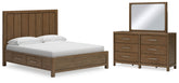 Furniture City Laplace - Ashley Furniture - Cabalynn King Panel Bed with Storage, Dresser and Mirror - King Panel Bed with Storage, Dresser and Mirror - B974B12