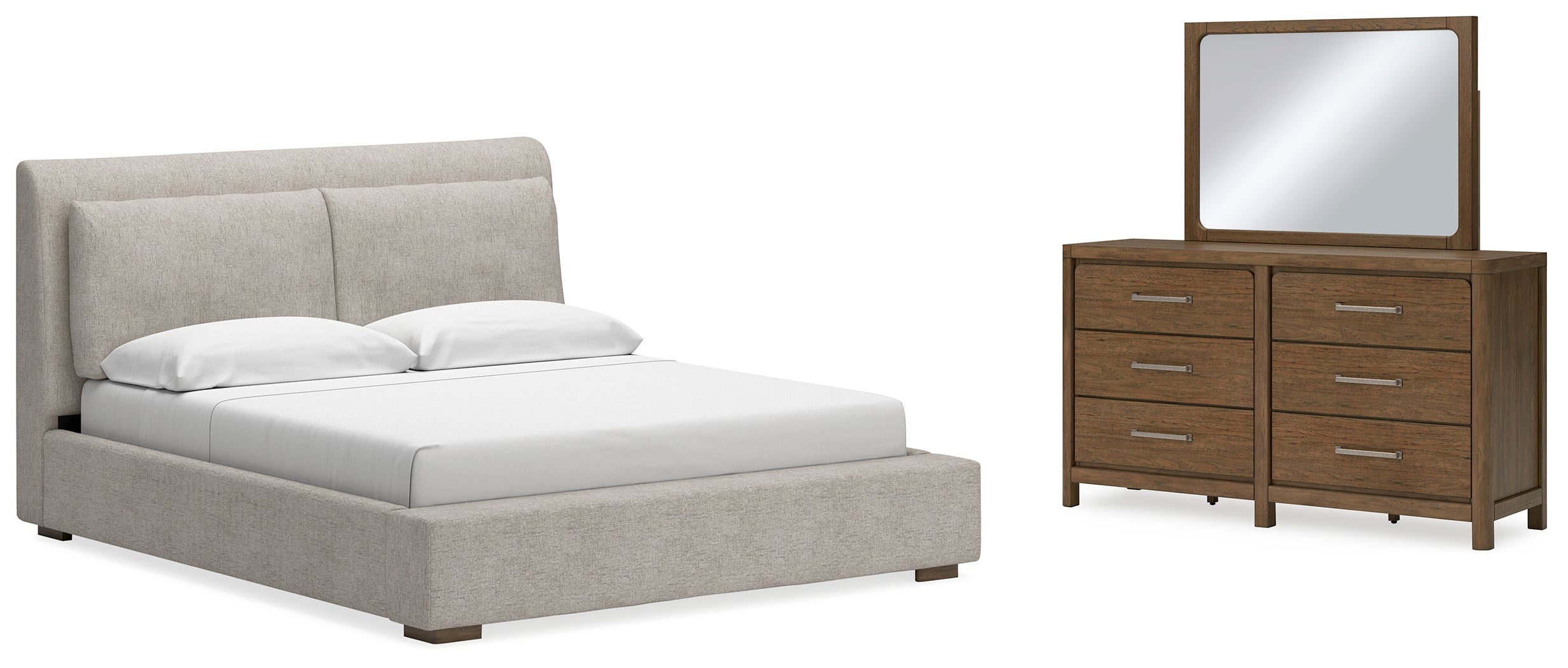 Furniture City Laplace - Ashley Furniture - Cabalynn King Upholstered Bed, Dresser and Mirror - King Upholstered Bed, Dresser and Mirror - B974B10